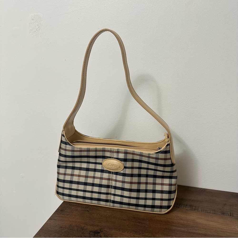 Plaid Beige Shoulder Bag